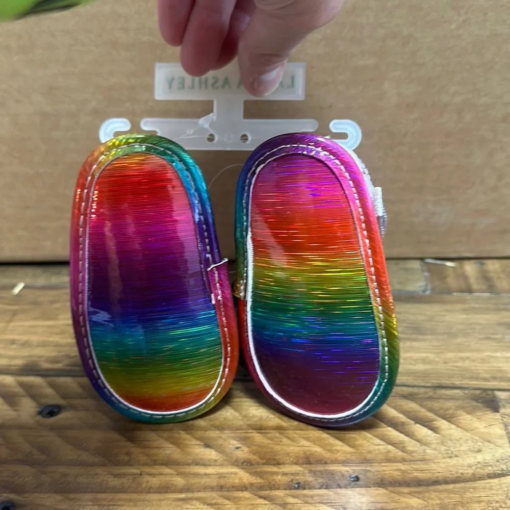 LAURA ASHLEY BABY BOW SANDALS: RAINBOW: NEW WITH TAGS: SIZE 2